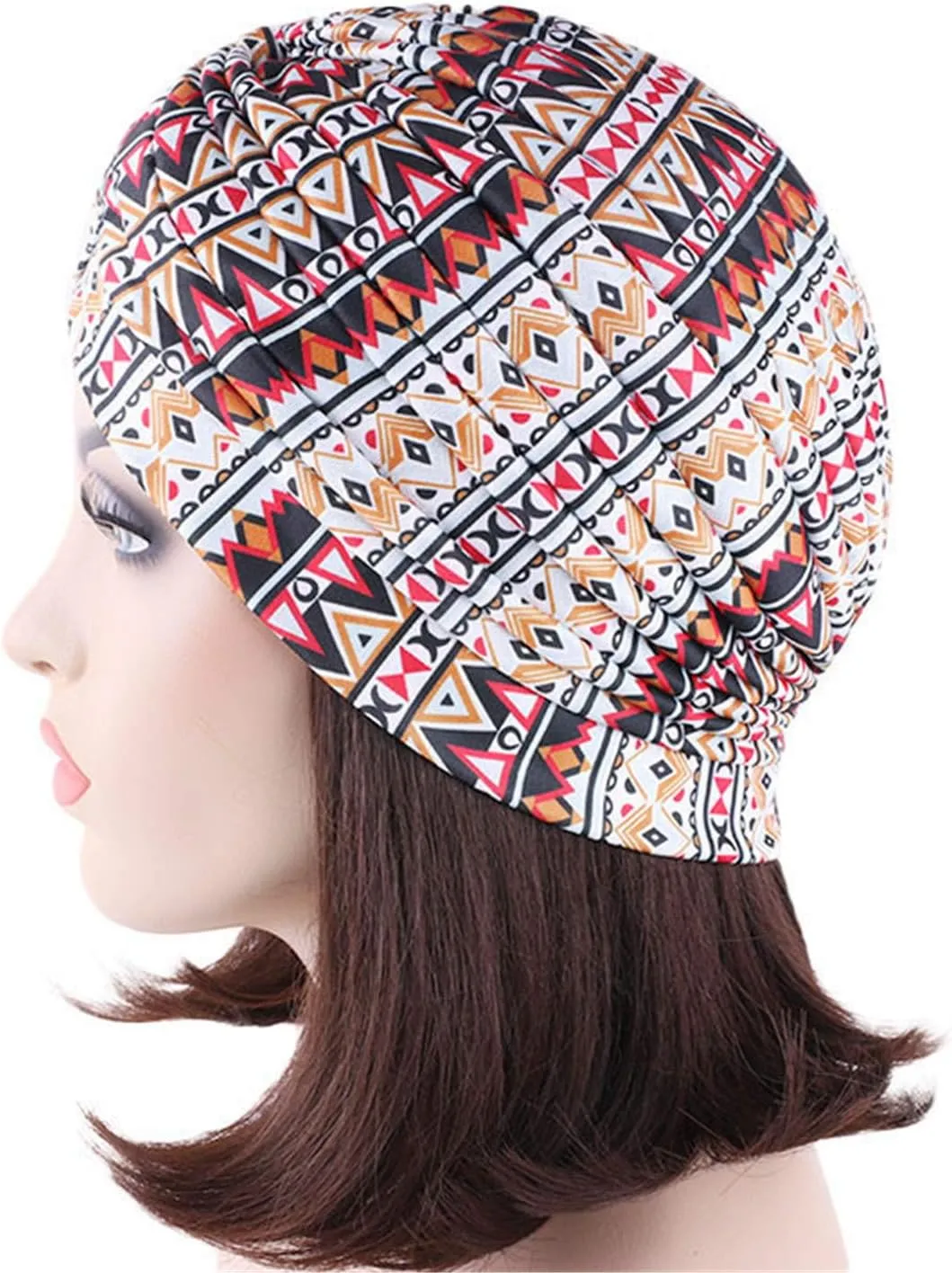 Qhome Women's Rasta Turban Indian Style Head Wrap Cap Hat Hair Cover Headband Various Print Design