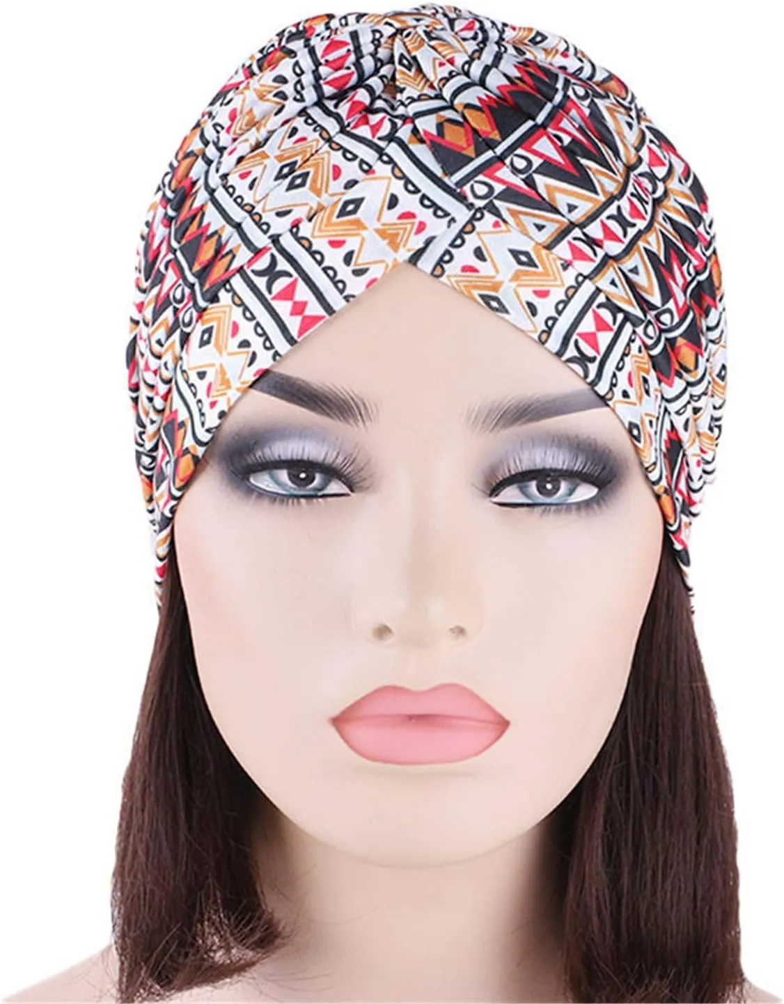 Qhome Women's Rasta Turban Indian Style Head Wrap Cap Hat Hair Cover Headband Various Print Design