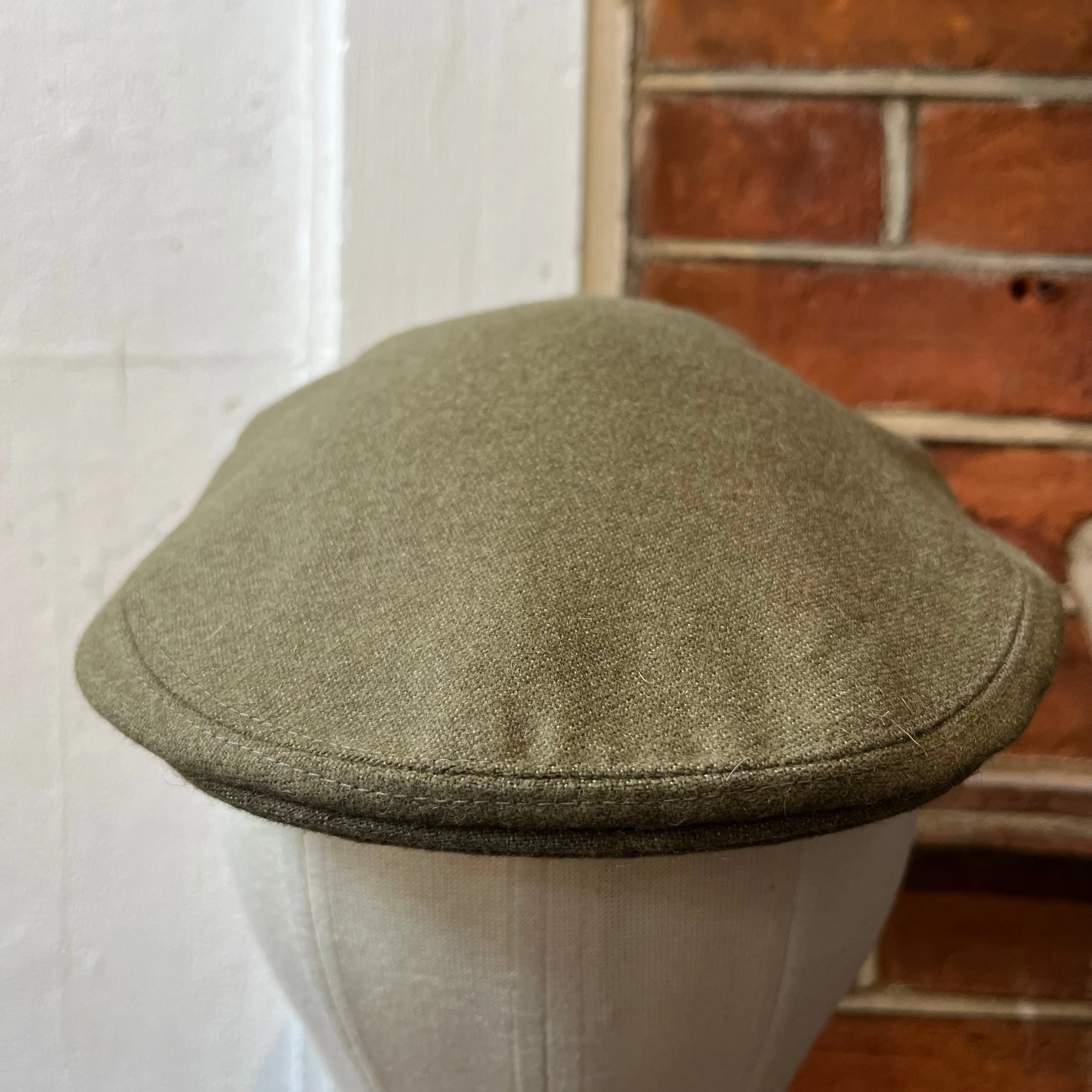 Regent - Flat Cap - Khaki Green Covert Cloth