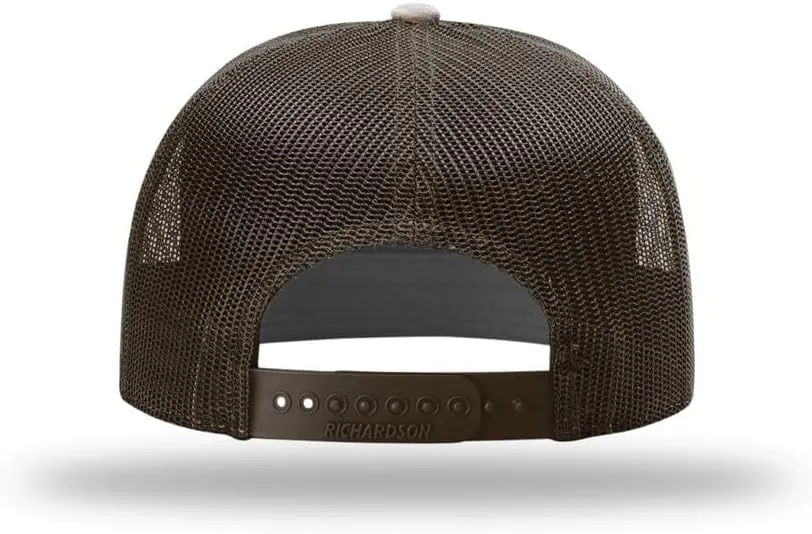 Richardson 168 Hi-Pro 7 Panel Flat Bill Adjustable Snapback Trucker Mesh Back Cap | OSFM | Bulk Pack Available