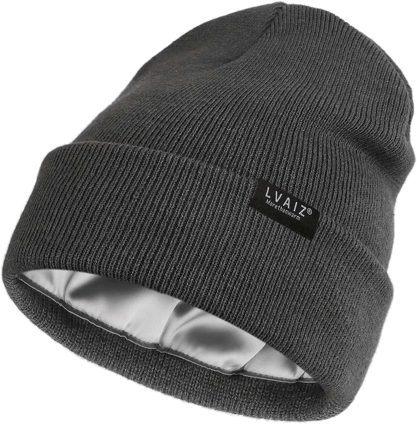 Satin Lined Winter Beanie Hats for Women Knitted Watch Hat with Silk Lining Unisex Solid Skull Cap