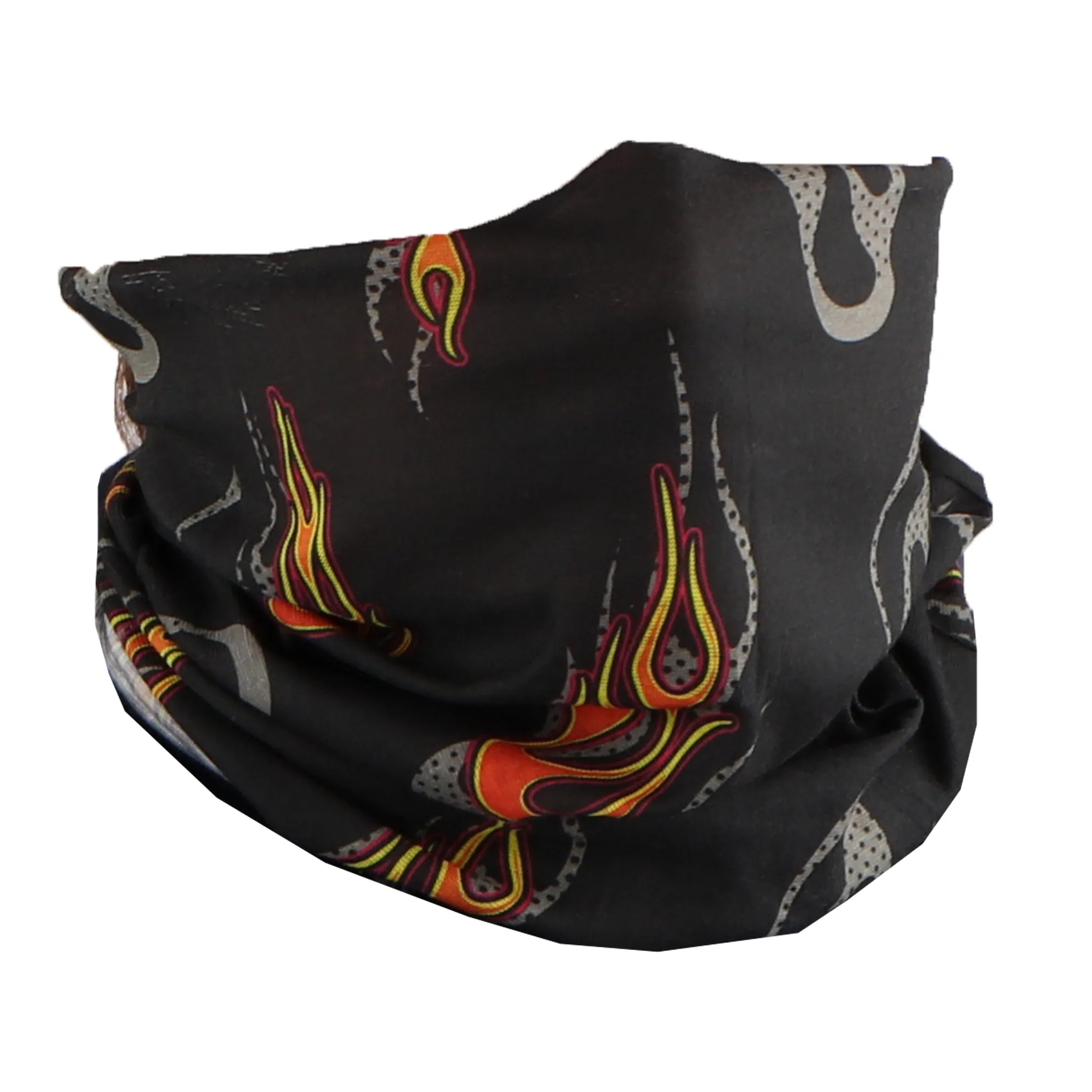 Seamless Neck Gaiter Face Mask With Flame Design