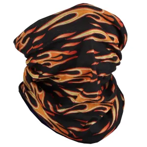 Seamless Neck Gaiter Face Mask With Flame Design