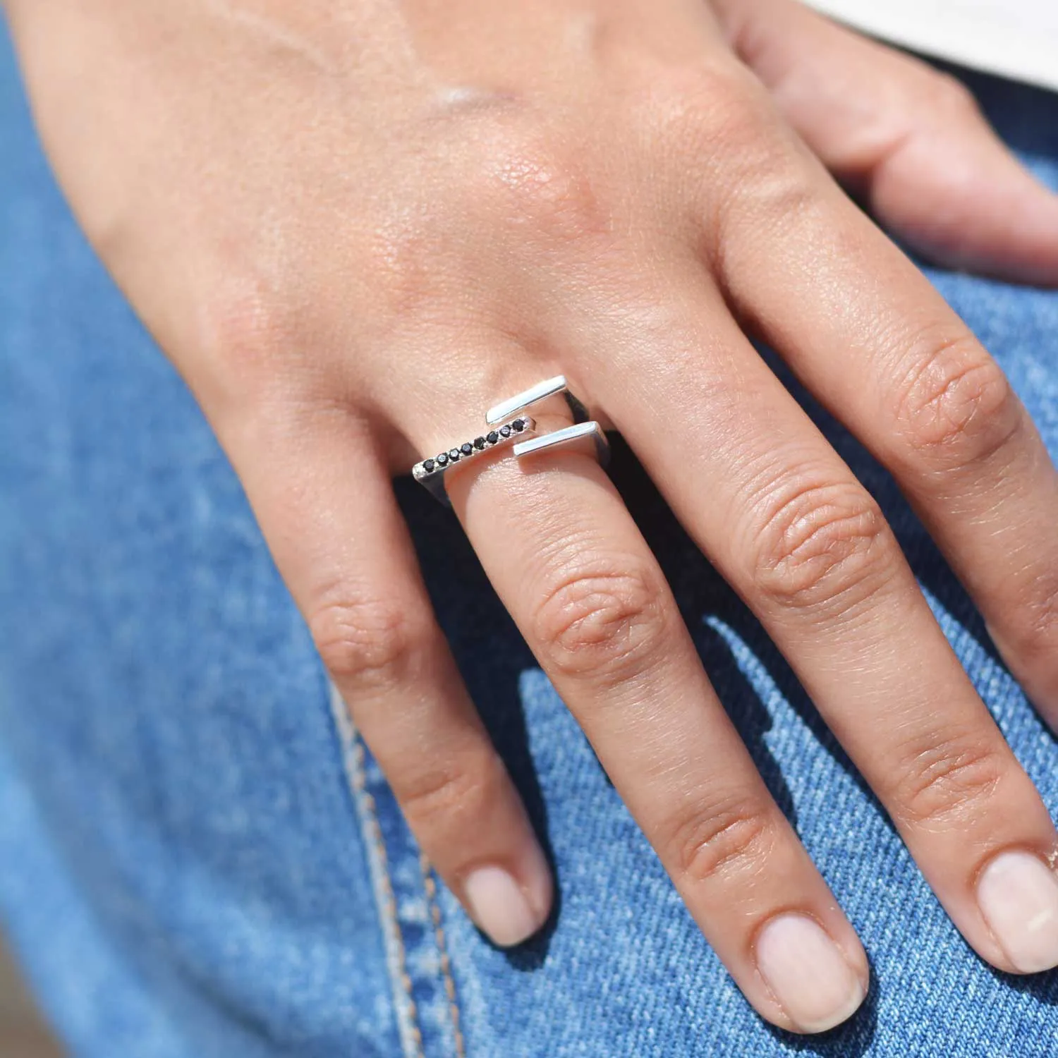 Silver Black Onyx Ring Neringa