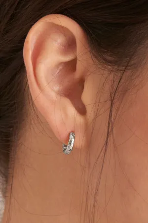 Smooth Operators Silver Twisted Huggie EOL Earrings