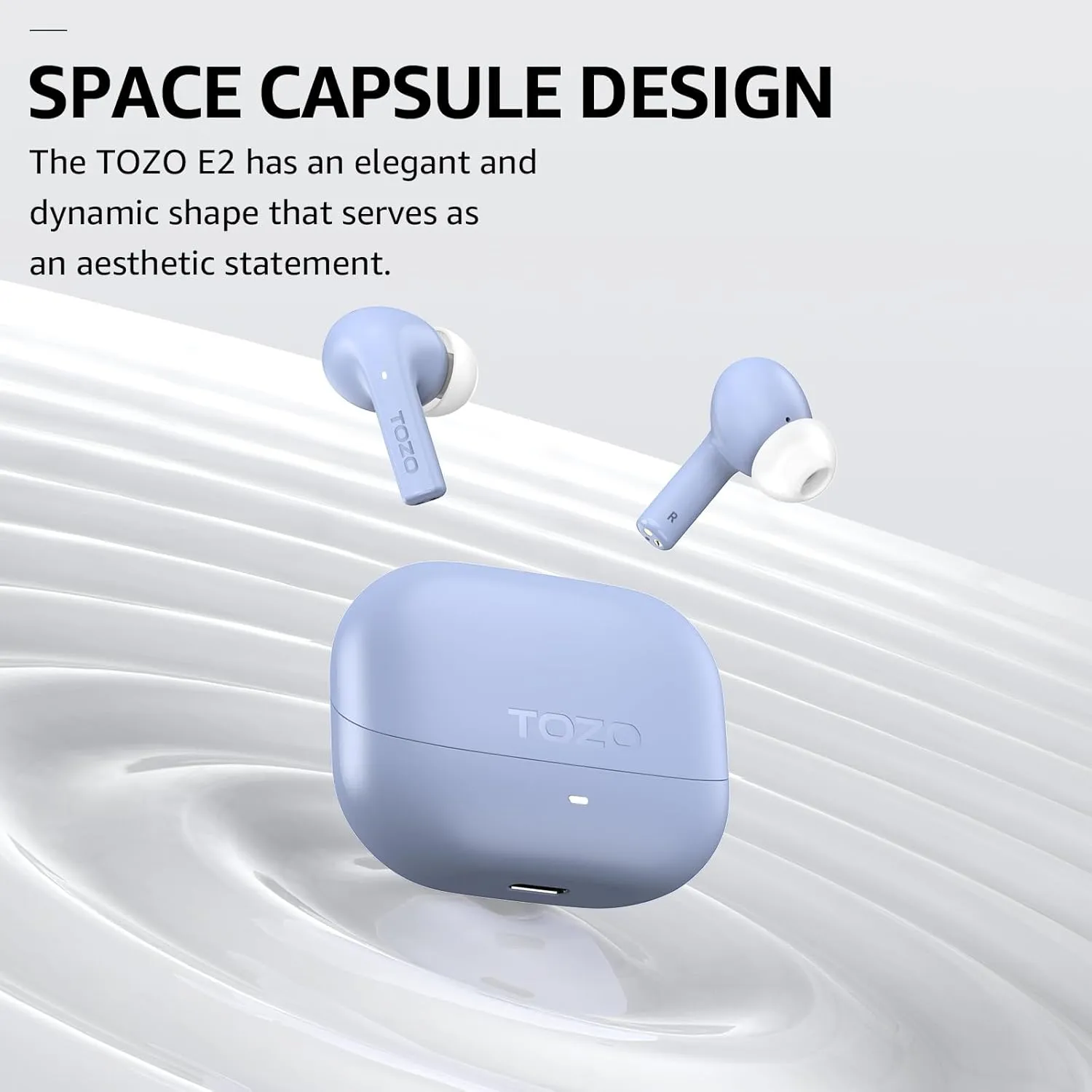 TOZO E2 Wireless Earbuds with 2 Mics AI Call Noise Cancellation, 10mm Drivers with Powerful Bass, App Customize 32 EQs, 30H Playtime, Bluetooth 5.3 Ear Buds, Comfort Fit in-Ear Headphones