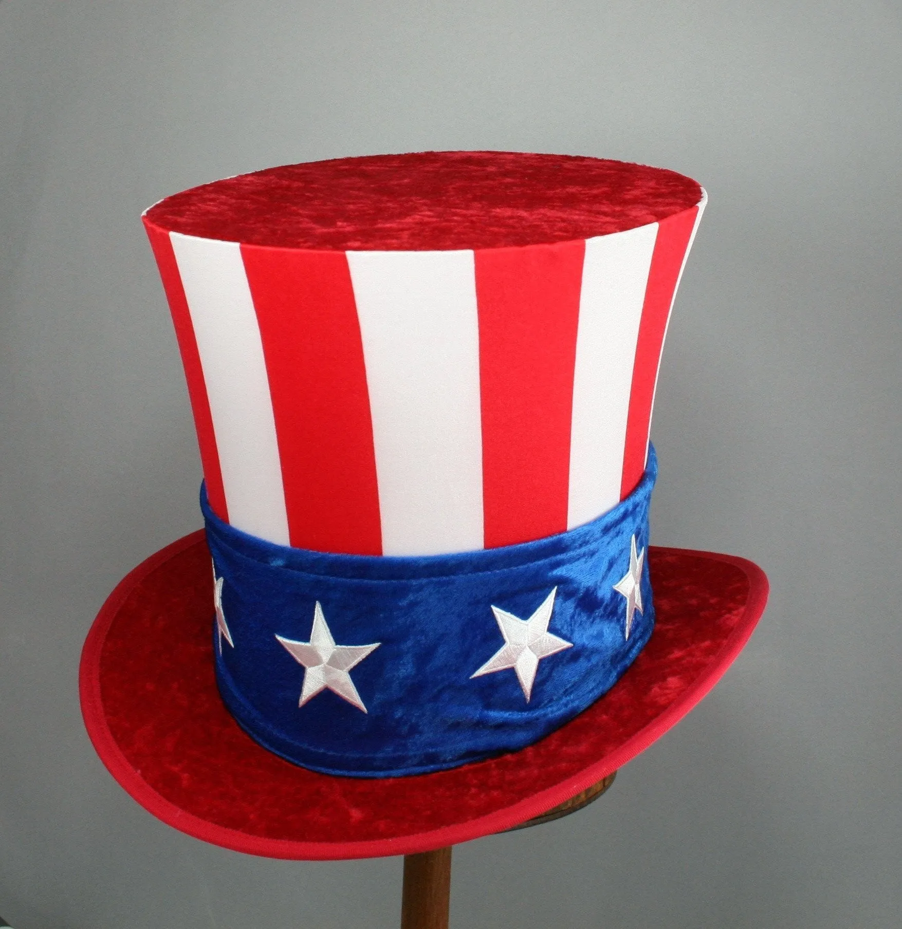Uncle Sam Top Hat - Classic Red Brim