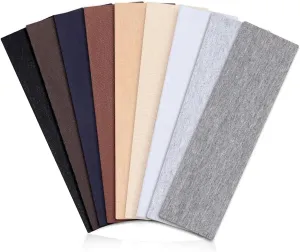 Wisecy Headbands for Women Non Slip - 9PCS Elastic Fabric Hair Band for Women's Hair, Soft Cotton Cloth Stretchy Sweat Headbands for Women for Yoga Workout Running