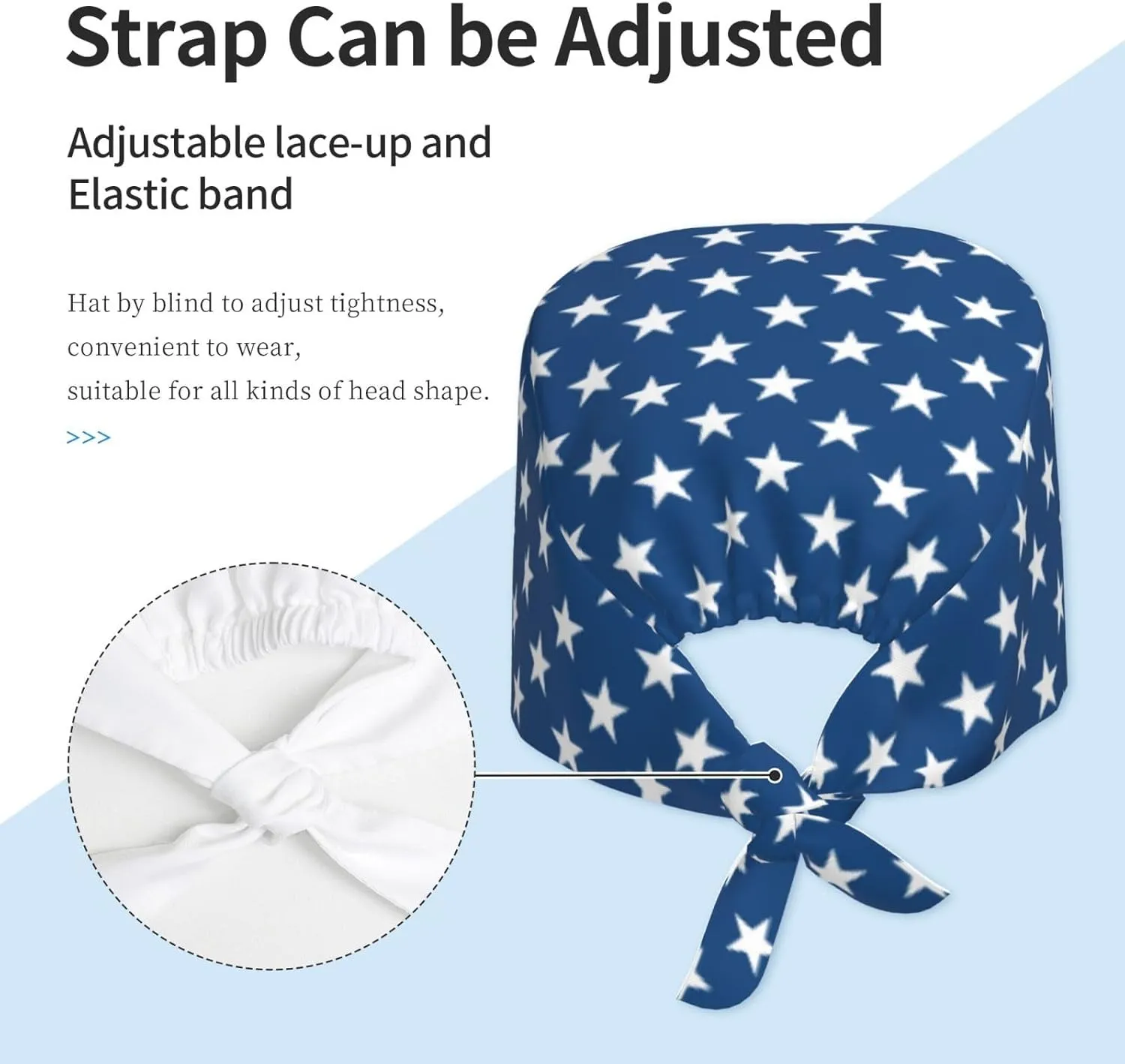 Working Cap Scrub Cap with Sweatband Adjustable Unisex Women Tie Back Hat Nurse Surgical Caps
