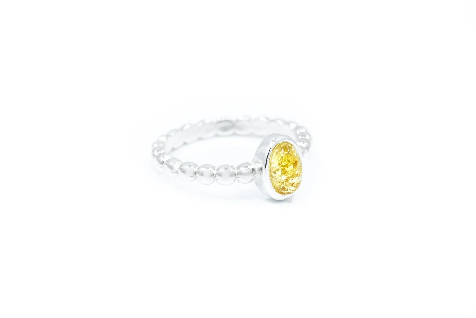 Yellow Amber Bubble Stacking Ring