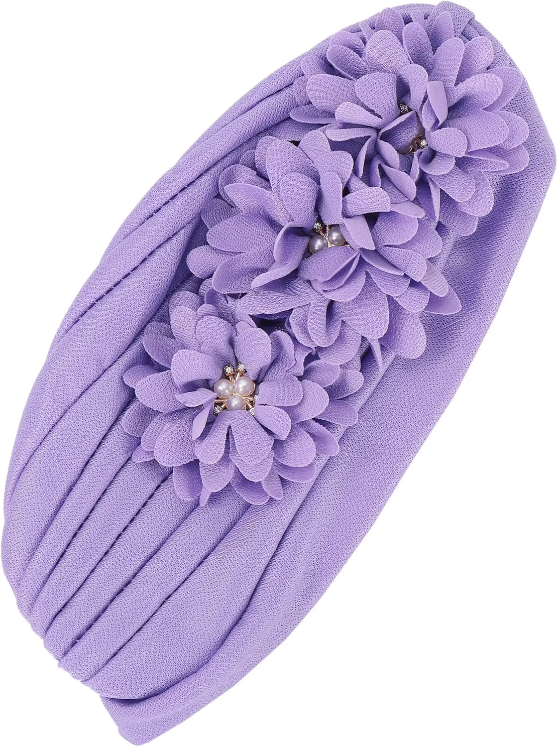 YYAOJHAO Women Flower Turban Hats - Ruffle Pre Tied Headwrap Caps Chemo Beanies Hijab Headscarf for Cancer Patient Hair Loss