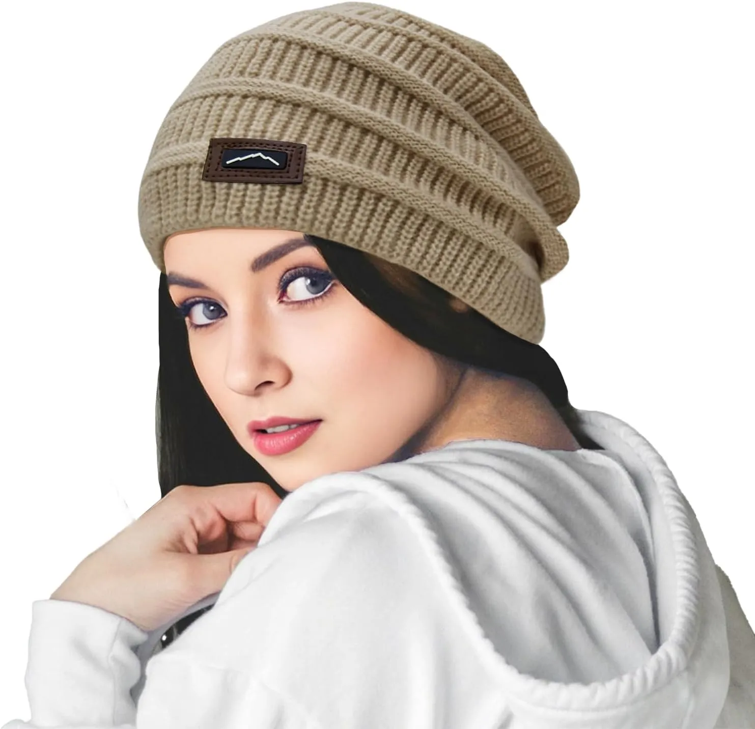 ZOORON Slouchy Beanies Hats for Men Women Warm Knit Winter Hats Chunky Beanie Infinity Scarf Set
